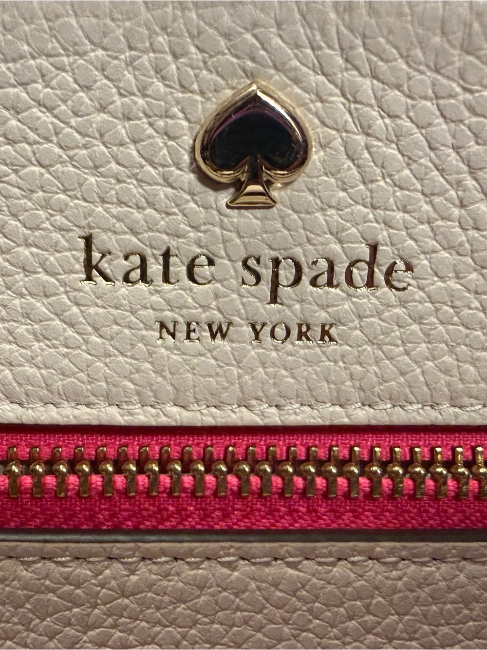 kate spade New York Cream Crossbody Bag with Pink Trim